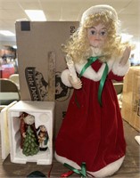 Misc lot of Christmas porcelain dolls and figurine