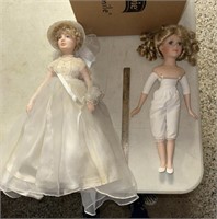 2 vintage porcelain dolls