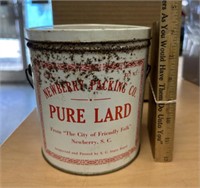 Vintage Newberry Packing Co. pure lard can