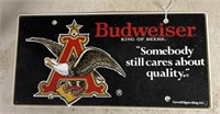 Metal Budweiser King of Beers car tag