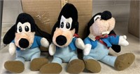 3 Goofy stuffed dolls