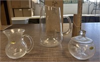 2 Princess house pieces & Pyrex pitcher