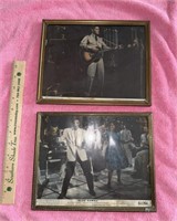 2 8x10 inch framed Elvis Presley prints