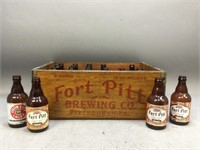 Fort Pitt Wooden Beer Crate and Bottles