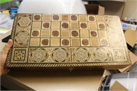 Chess/Checkers/Backgammon Board with Pieces