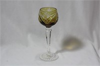 A Yellow Colour Glass Stem Cup