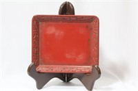A Chinese Cinnabar Lacquer Tray