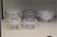 Lot of 5 Desert Glass Cups