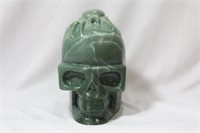 A Jade or Similar Hardstone Skull
