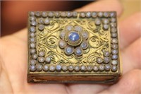 Metal Wire and Lapis Match Box
