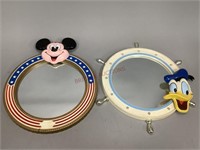 Mickey Mouse and Donald Duck Round Mirrors