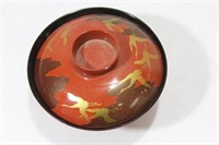 A Japanese Lacquer Style Bowl with Lid