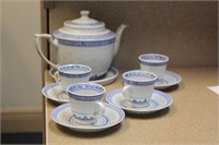 Chinese Teapot, Cup and Saucers