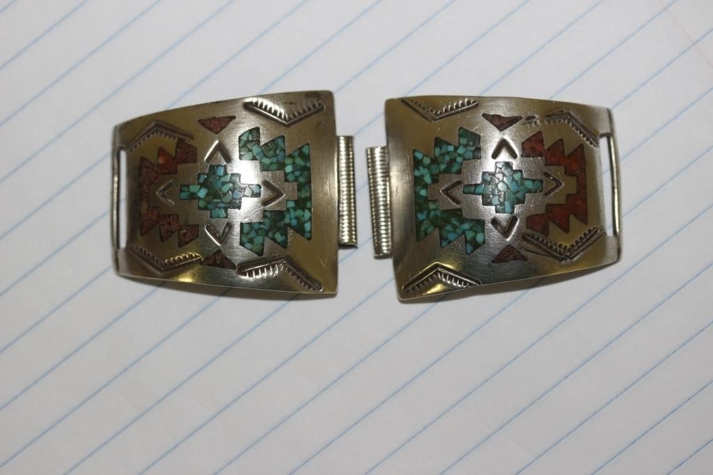 Set of 2 Signed Native American Sterling Flaps