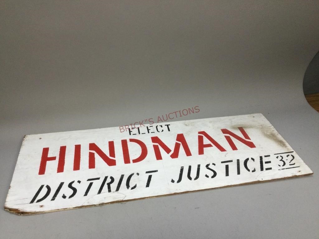 Elect Hindman Wooden Sign