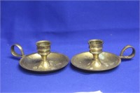 A Set of 2 Brass Candle Holders