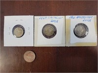 1945 CDN DIME/1966 US DIME AND 1918 3 PENTS COINS