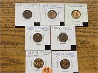 5 - U.S. WHEAT CENTS & 1970'S LARGE DATE 1963 CENT
