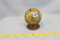 Vintage Ohio Art Tin Litho Globe/Bank