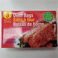 Oven Bags w/Ties - 3pk - Size: 13.75" x 17" x 5