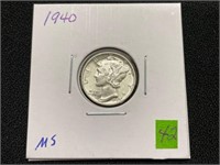 1940 Mercury Dime