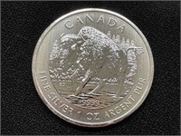 2013 Canada Buffalo $5 Dollar Silver Round