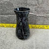 Small Black/Speckled/Faux Cracked Ceramic Vase