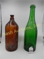 Dazzle brown bottle & green long neck bottle