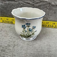 Vtg Takahashi Porcelain Planter/Vase w/ 3 Florals