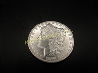 1891 Morgan silver dollar