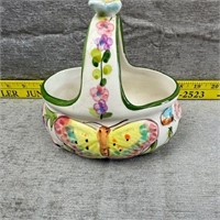 World Bazaar Butterfly Ceramic Basket