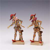 A pair of vintage made in Italy Harlequin Jester c