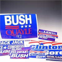 Political posters and stickers ephemera