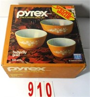 Pyrex Butterfly Gold 3 Bowl Set