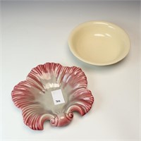 Vintage McCoy white bowl and West Coast shell bowl