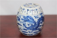 A Rare Chinese Blue and White Dragon Candle Holder