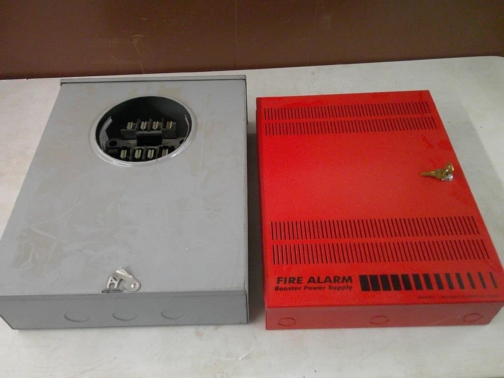 meter socket and fire alarm box