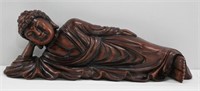 Carved Resin Reclining Buddha Statue 16" L