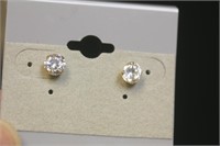 Pair of 14Kt and CZ Earrings