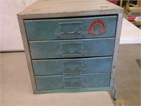 metal drawer unit with copper fittings