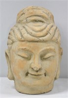 Ceramic Buddah Head Sculpture - 8" H