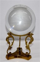 Crysal Ball w Gold Gilted Stand 3"