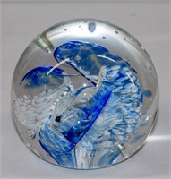 Selkirk Glass Scotland Art Glass Paperweight 3"