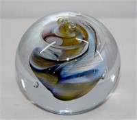 Tablonski Poland Art Glass Paperweight 3"