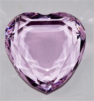 Rosenthal Purple Crystal Heart Paperweight 3" W