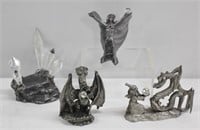 4 Pc Assorted Pewter Figurines - 3.5" H