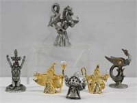 6 Pcs Assorted Pewter Figurines