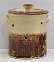 Garlic Pottery Lidded Jar