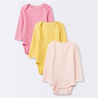 Baby Girls' 3pk Long Sleeve Waffle Bodysuit -