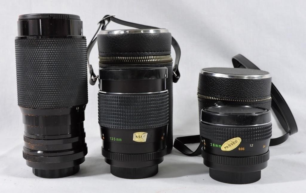 3 Pc Assorted Camera Lenses